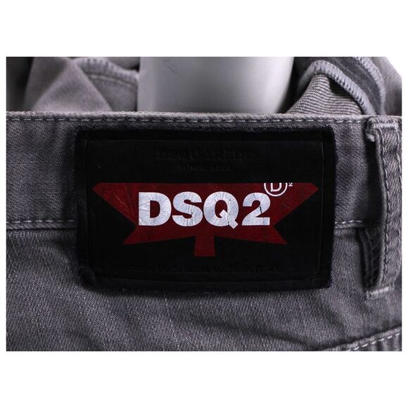 Dsquared2 Distressed Slim-Fit Jeans in Grey Cotton Denim - Picture 3 of 10